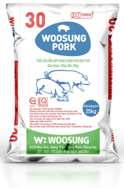 Woosung Pork 30 - Thức ăn hỗn hợp hoàn chỉnh cho heo